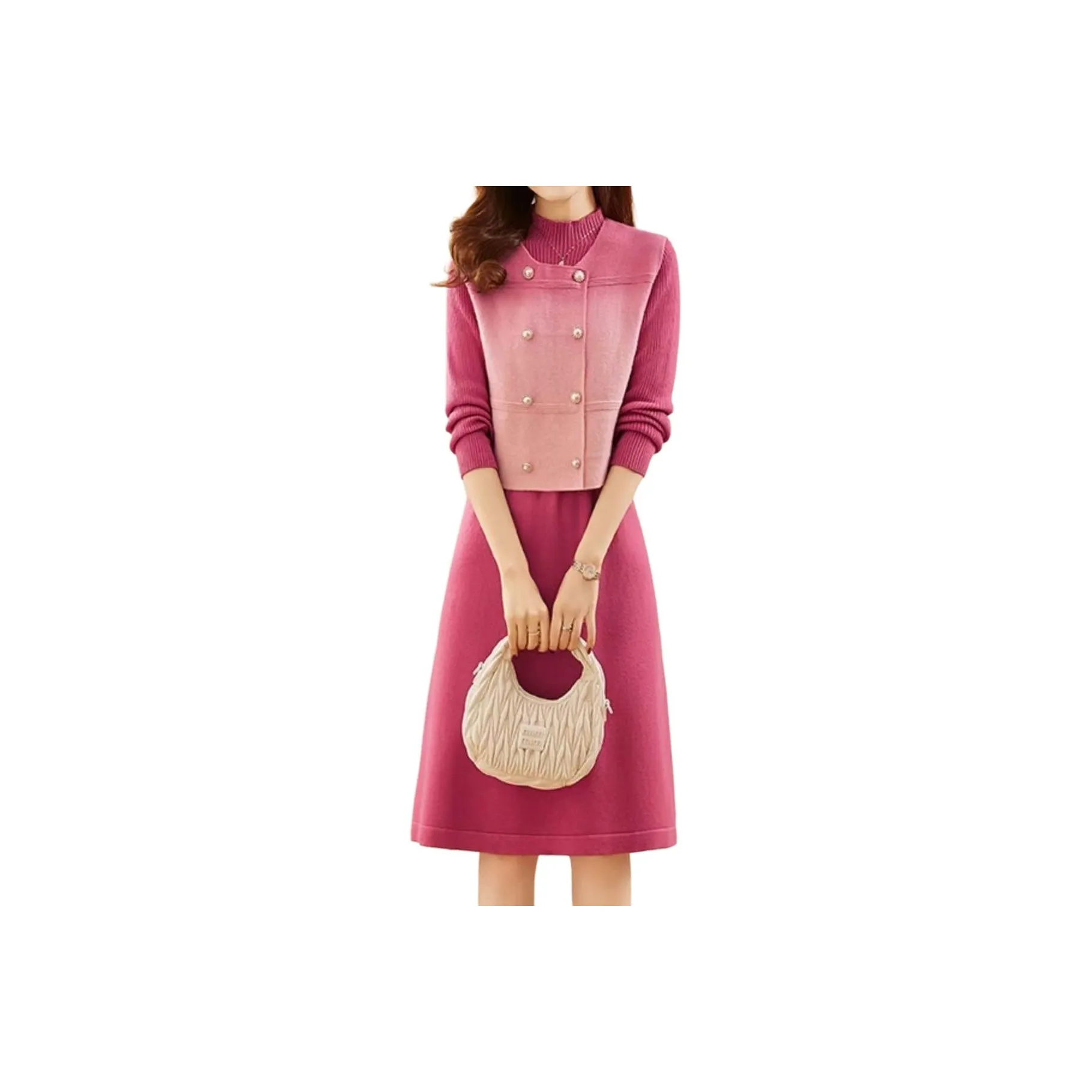 BONAS Длинное платье с длинными рукавами женское