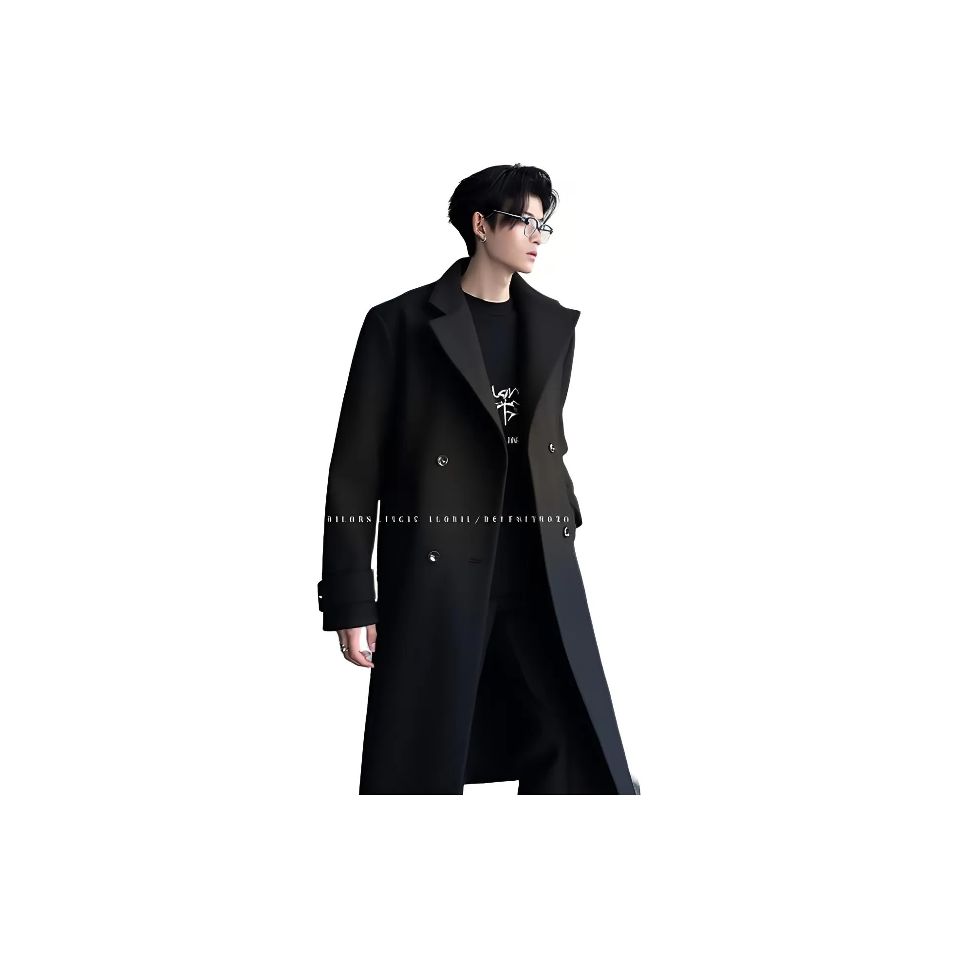 PEA Черное Унисекс Пальто