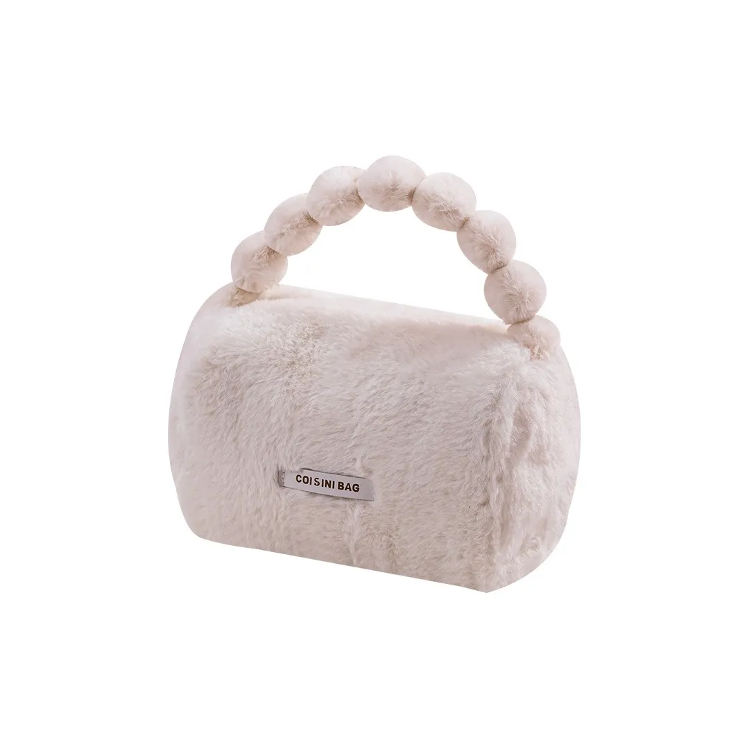 LUODAIS Искусственный кроличий мех Портативная косметичка Плюшевая косметичка для женщин милая и стильная