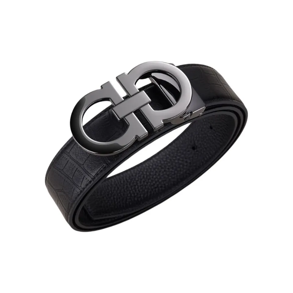 Coilenklaon Лицевая коровья кожа Деловой повседневный стиль Ремень Мужской Металлический