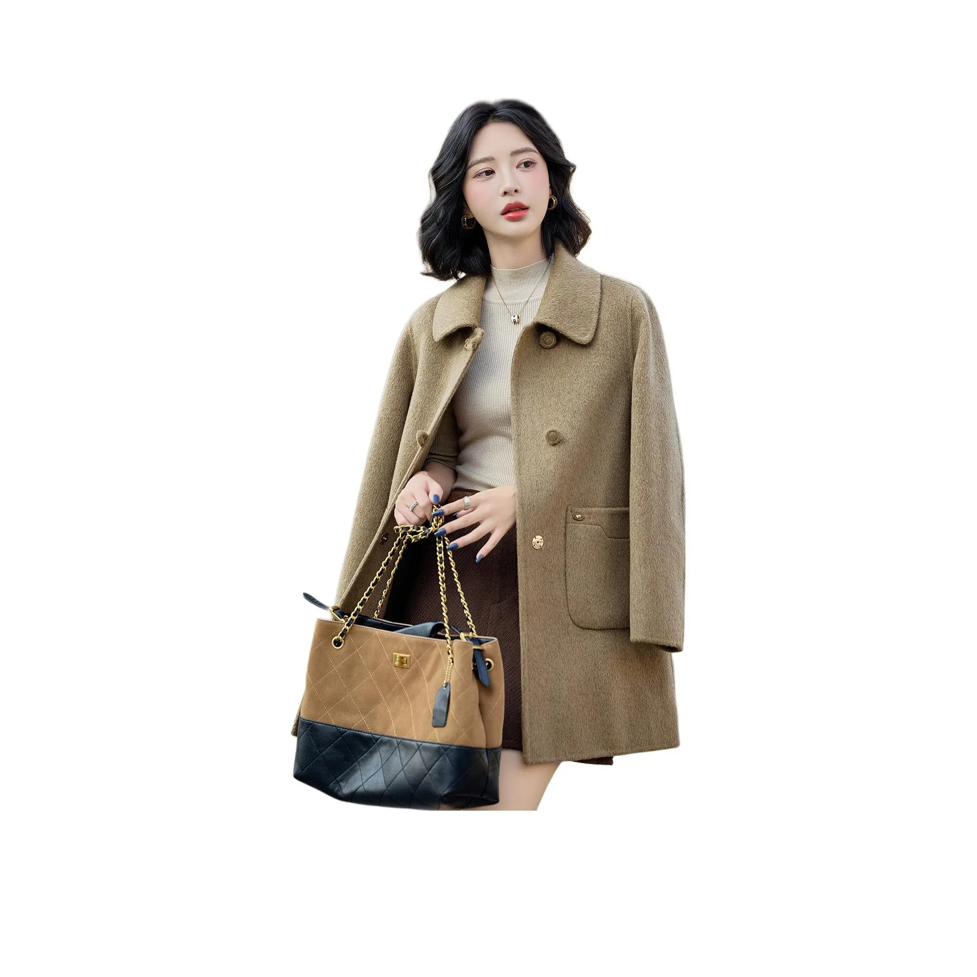 H YXIANG CAMEL Женское пальто