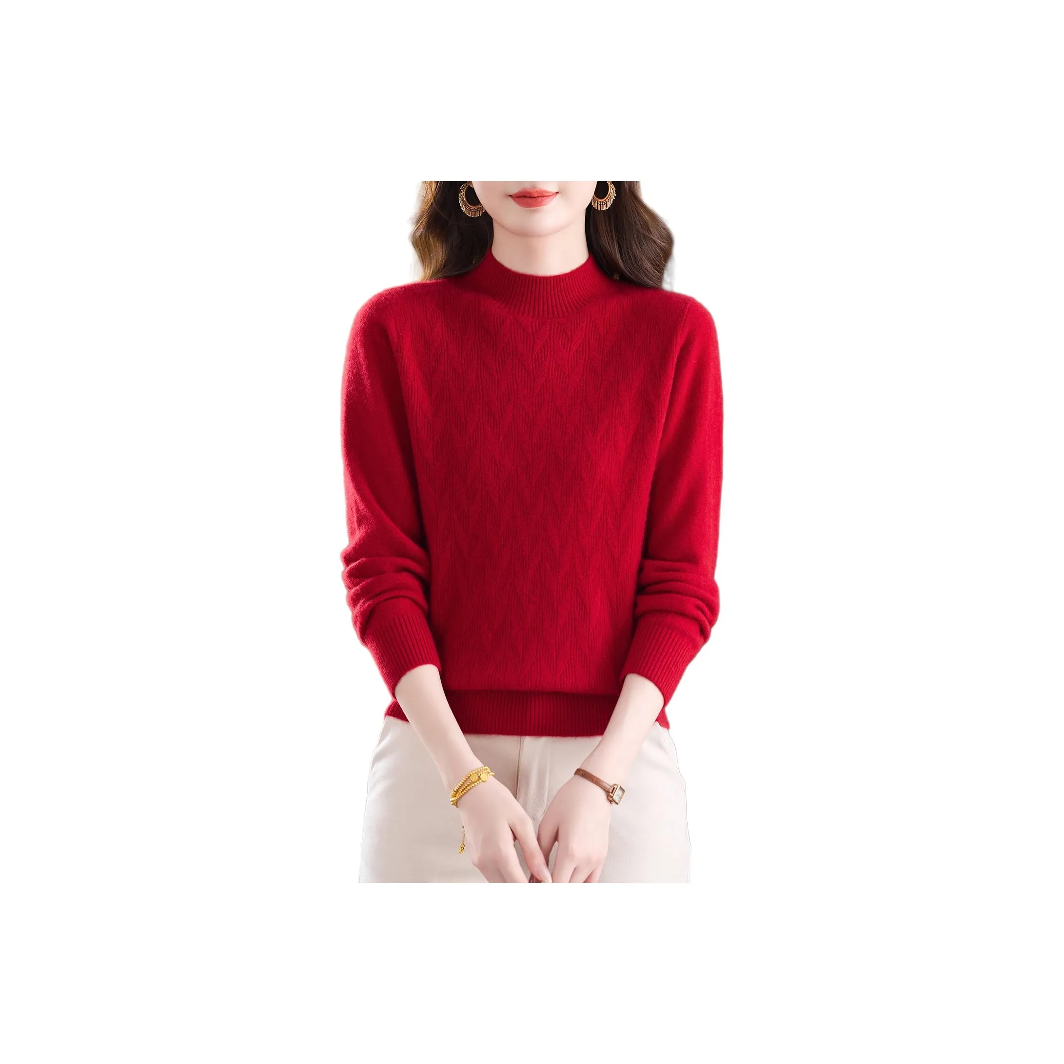 H YXIANG Кашемир Свитер Женские