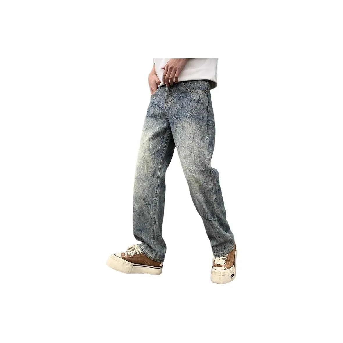 PAINT STAIN Синий Унисекс Джинсы