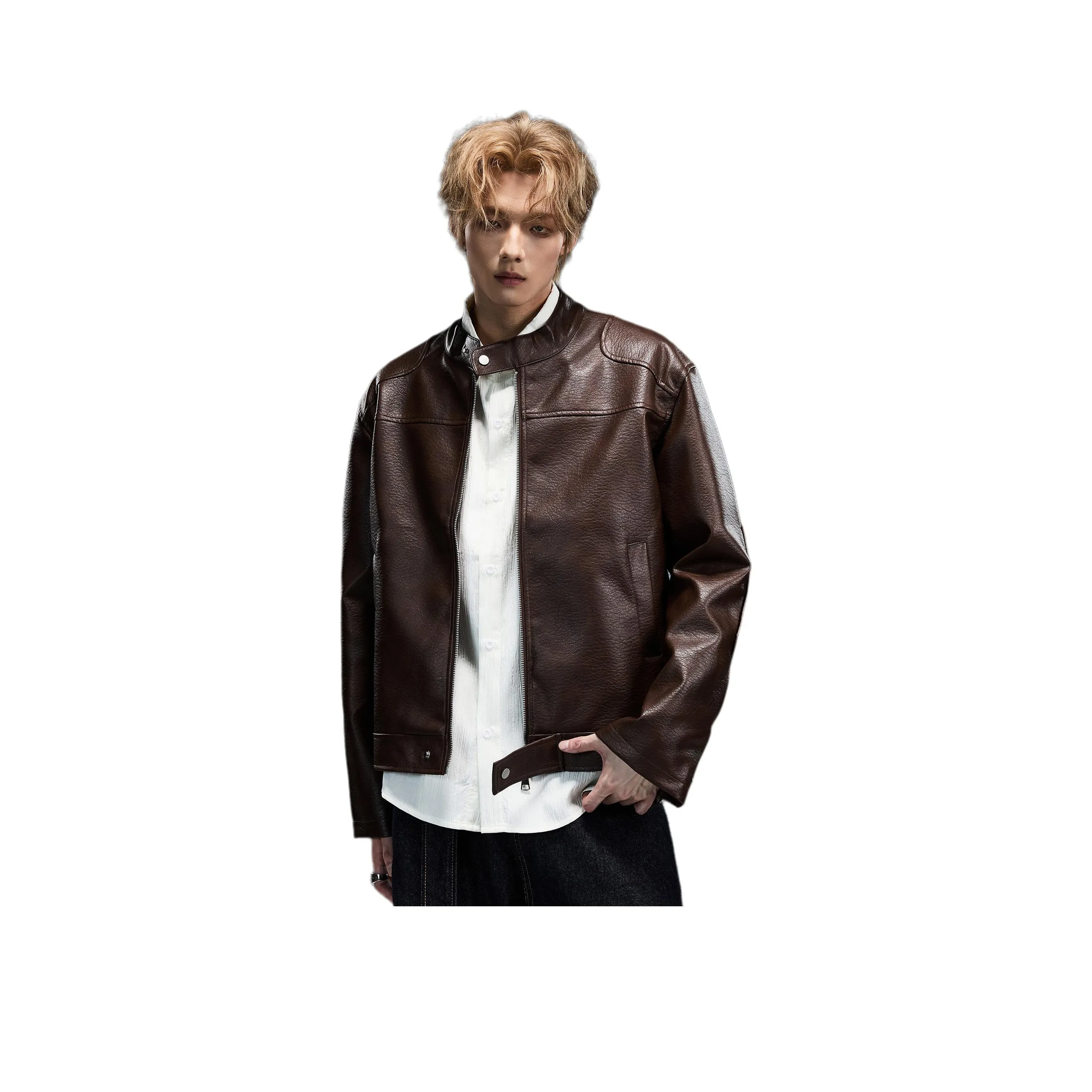 YINLANGSHIJIA Куртка из ПУ (полиуретана) Мужская