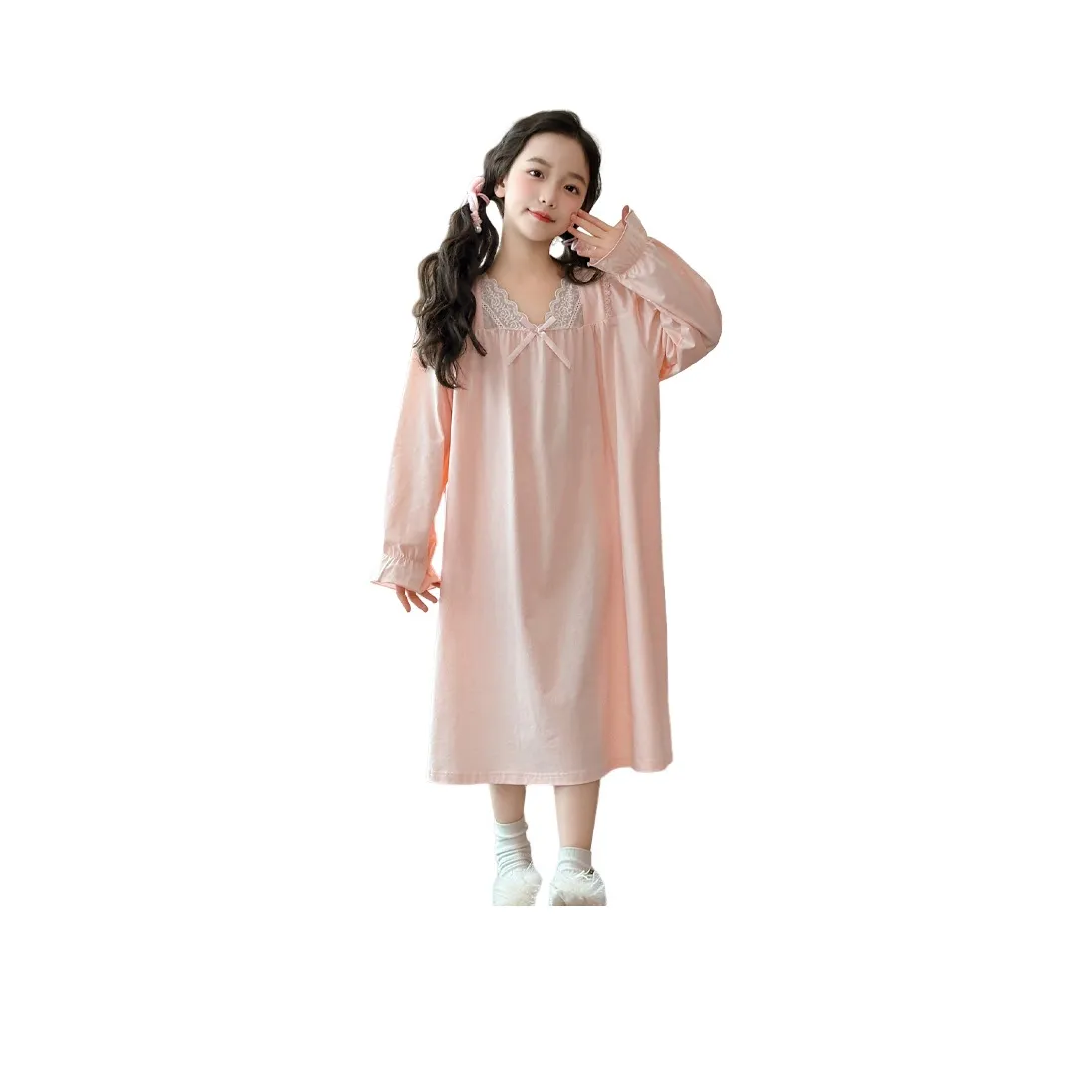 Rindu Ночная сорочка Осенняя Телесно-розовая