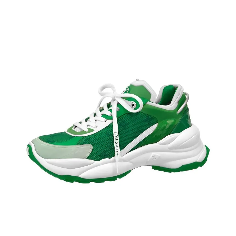 LOUIS VUITTON Run 55 Chunky Sneakers Women's Low Top Green/White