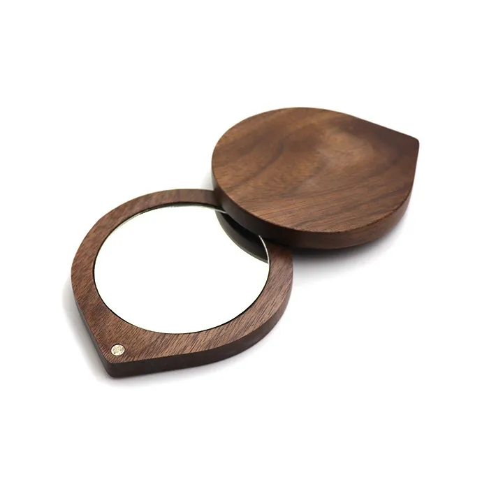 ECOHOME Деревянное HD Маленькое Зеркало Портативное Ручное Магнитное Зеркало Круглое Поворотное Зеркало MAKE UP Зеркала Складное Зеркало