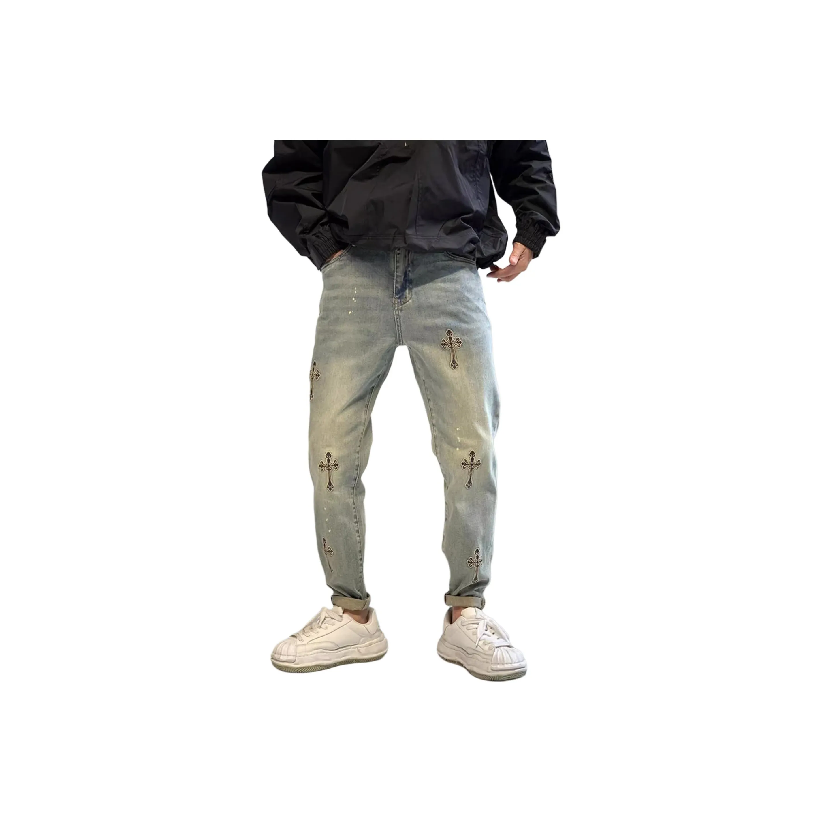 PAINT STAIN Синий Унисекс Джинсы