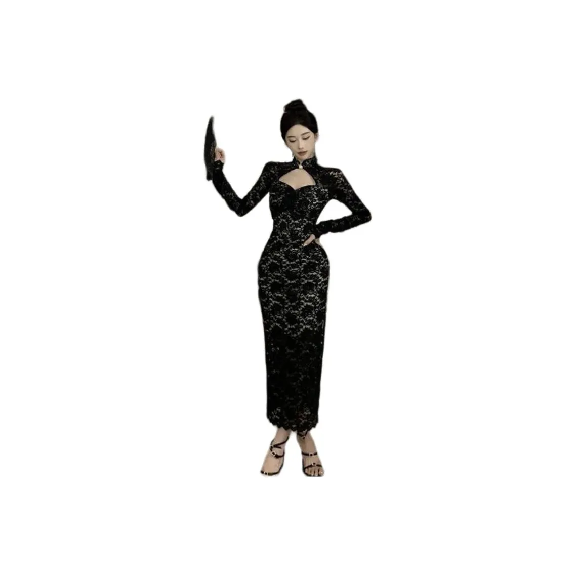 XIANSINIAO Длинное платье с длинными рукавами женское