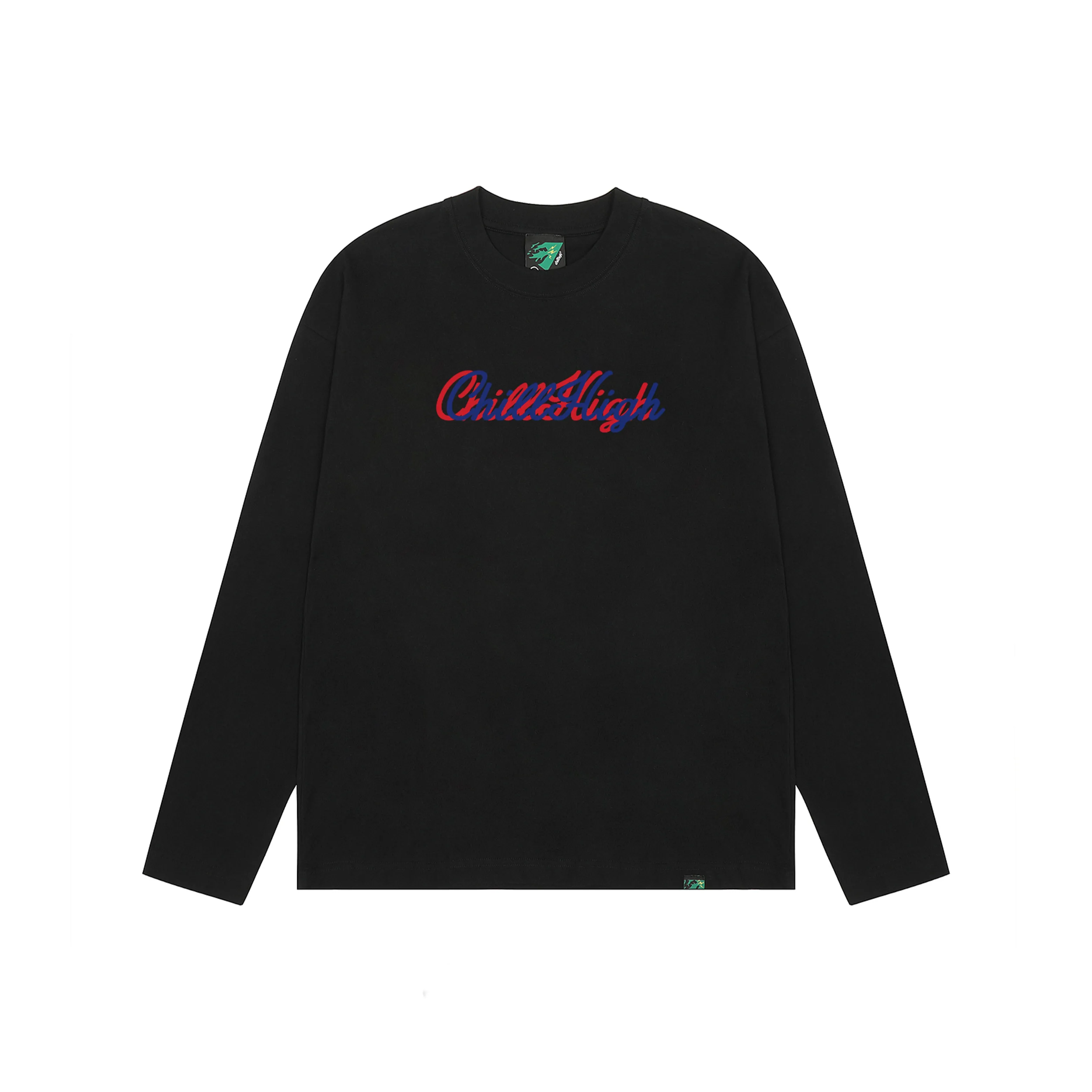 ChillHigh Длинный рукав T-рубашка из 100% хлопка круглый вырез осенняя и зимняя минималистский стиль повседневный классический унисекс