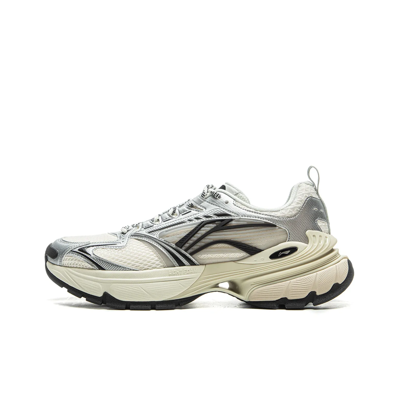 Лайнер Амортизация Устойчивый к истиранию Дышащий Низкий Верх Повседневная Обувь Мужская Белый Серебряный