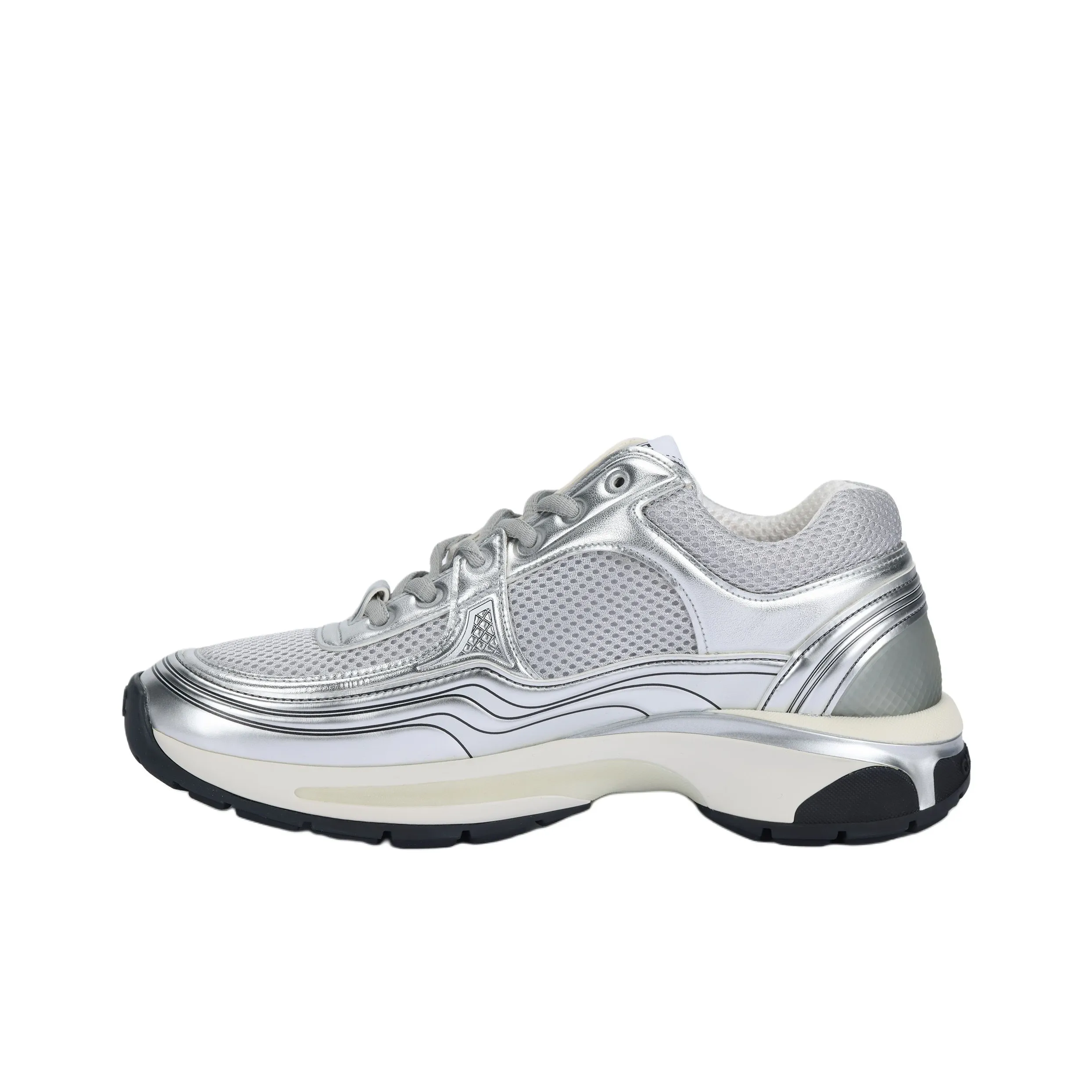CHANEL Casual Shoes Women's Low-Top Silver Gray