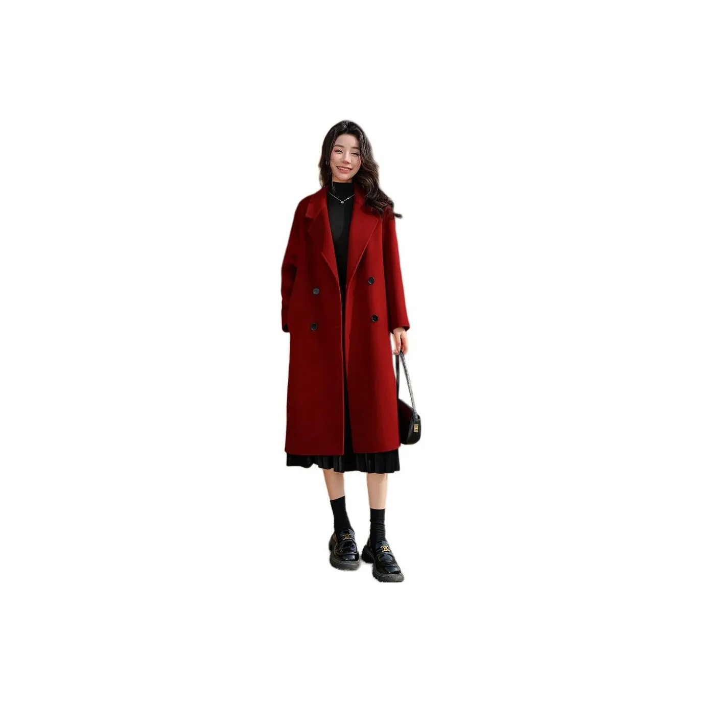 GIUHF Бургунди Женское Пальто