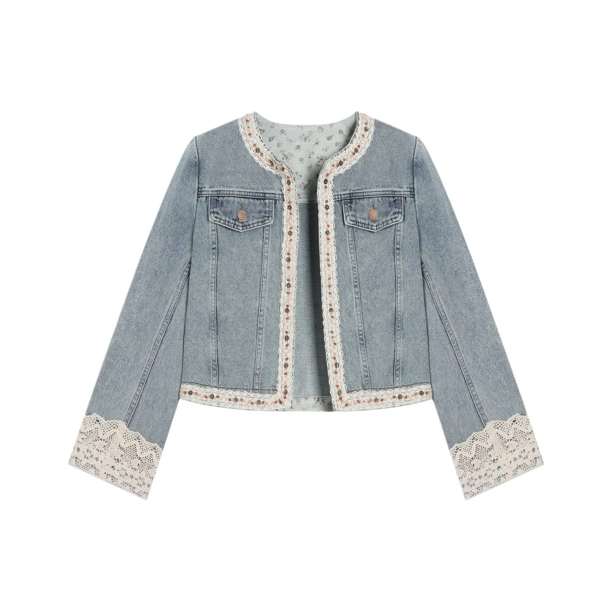 GZQJ Синий Женские Джинсовые Куртки