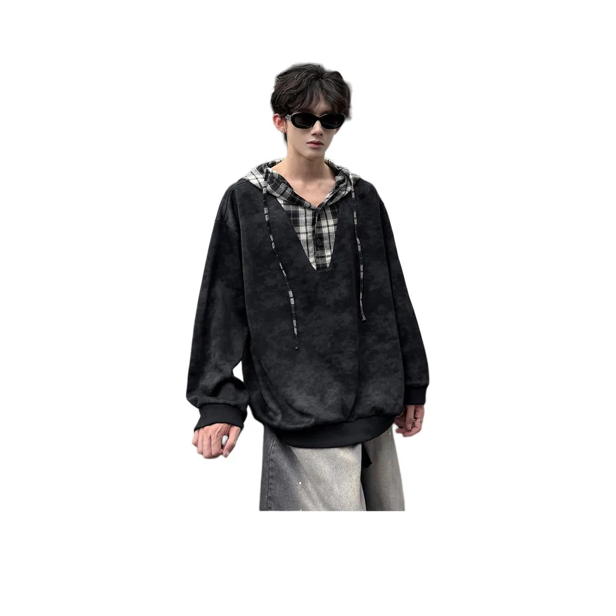 TUOFEI Tie Dye Черный Унисекс Свитшоты