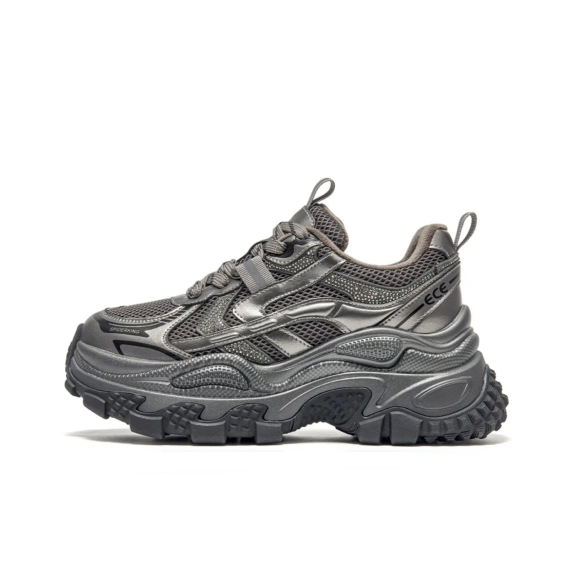 Spider King Low Топ Кроссовки с Толстой Подошвой Женские Silver