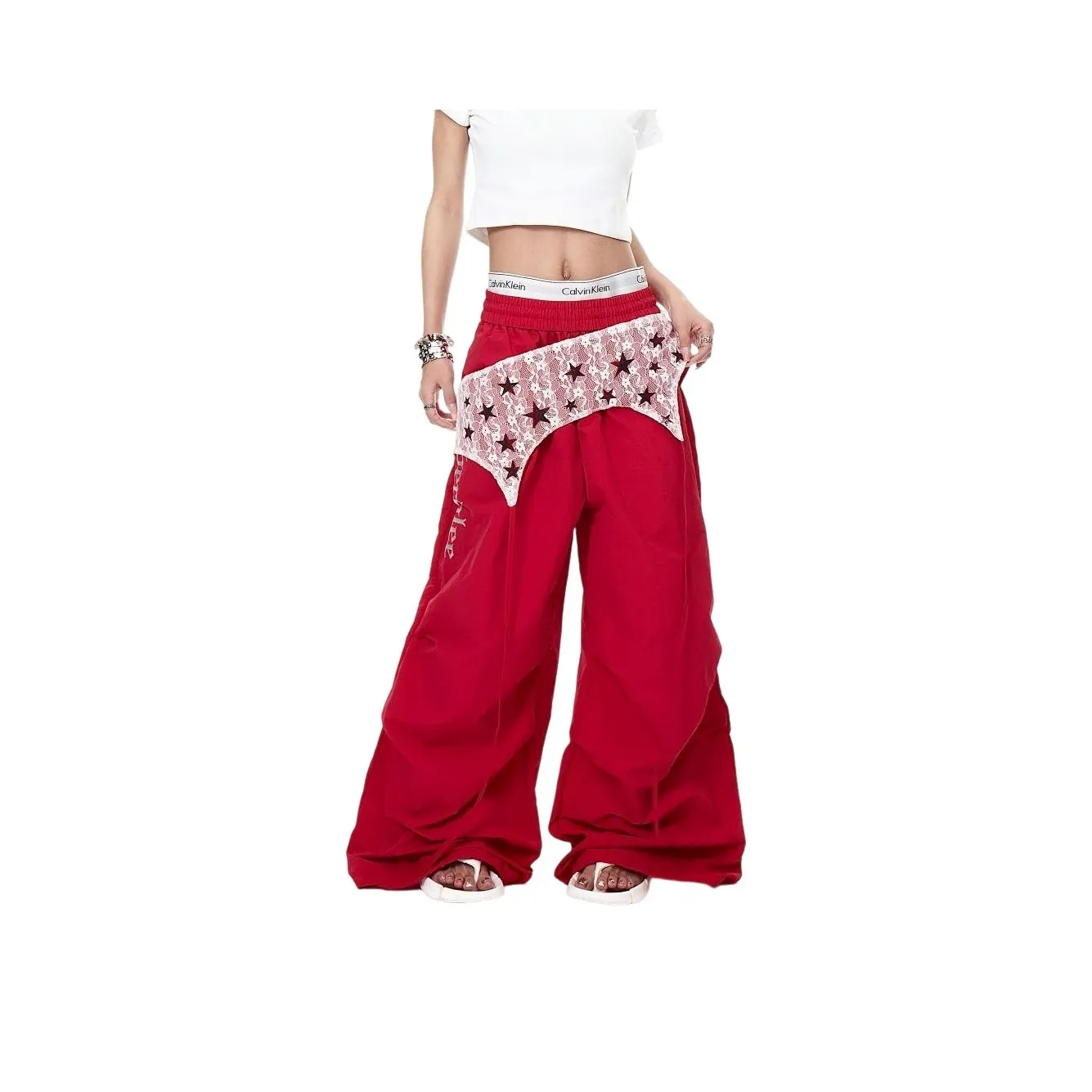 FLIM Red Women's Casual Pants FLIM Красный Женские Повседневные Брюки