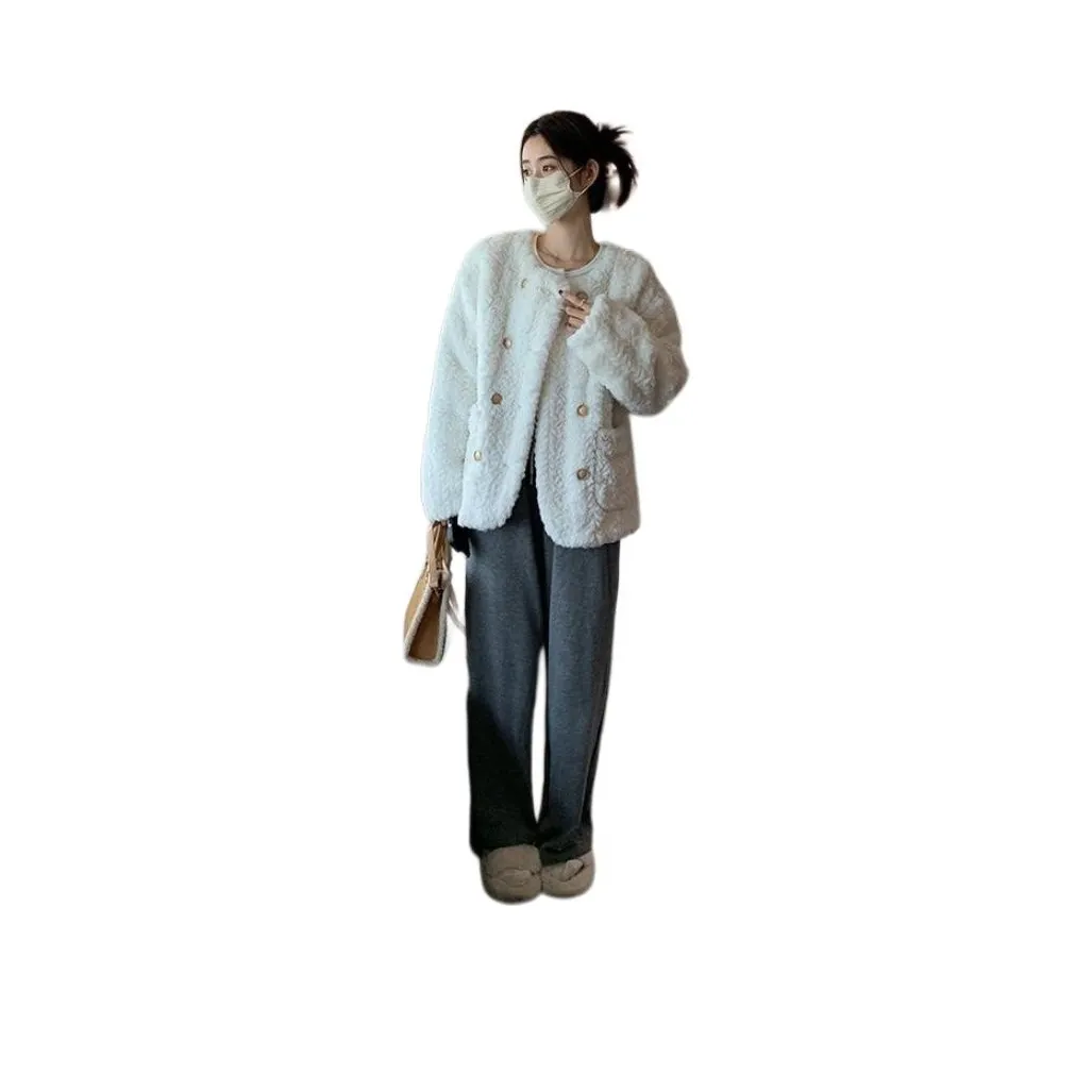 AHRTB Белый Женский Короткий Пальто