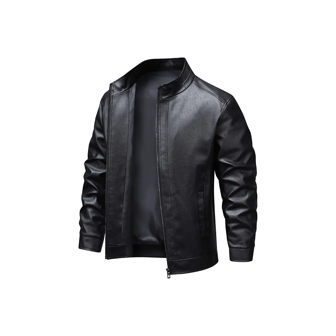 EMINU Черные Мужские Кожаные Куртки