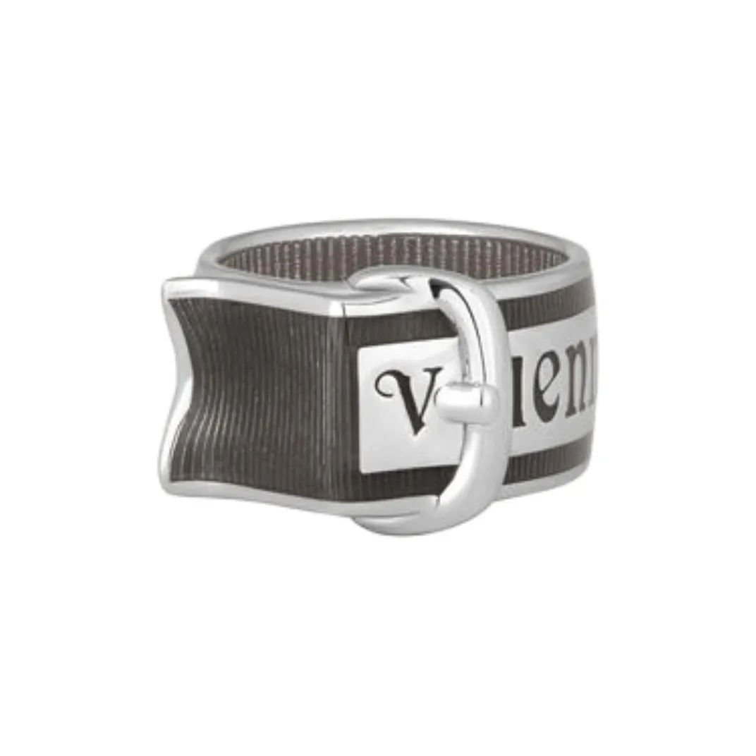 Vivienne Westwood Эмаль Переработанный Белый Серебряный Кольца Унисекс Белый Черный