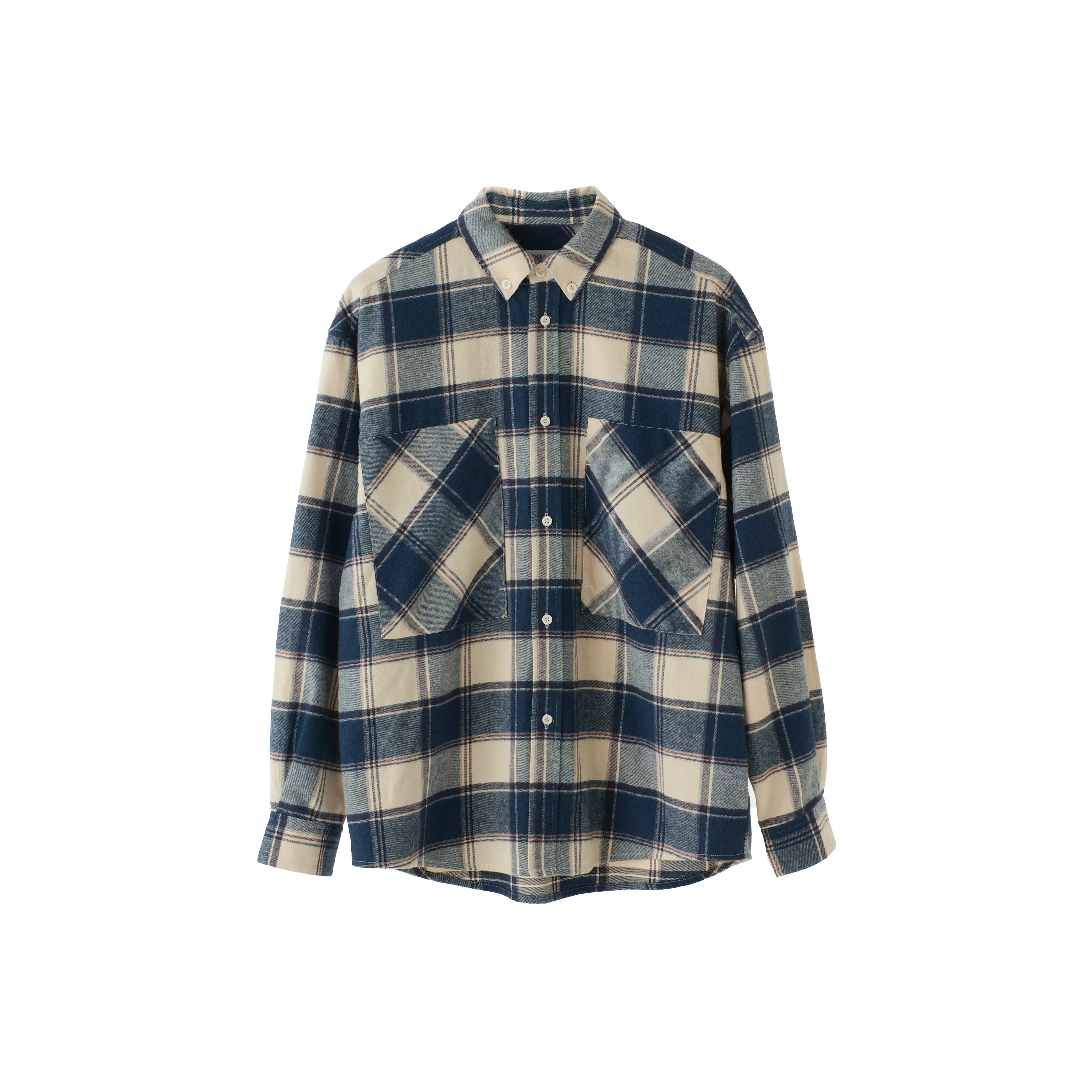 BUTTBILL Синие Белые Клетчатые Унисекс Рубашки