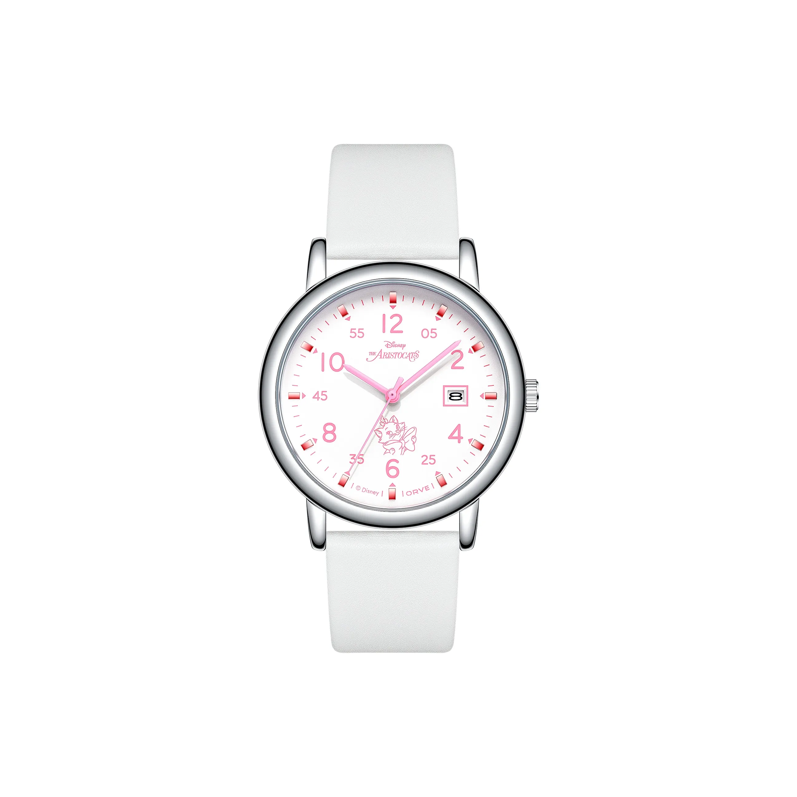Disney Cat Velvet Кварцевый механизм Часы Женские Белый циферблат