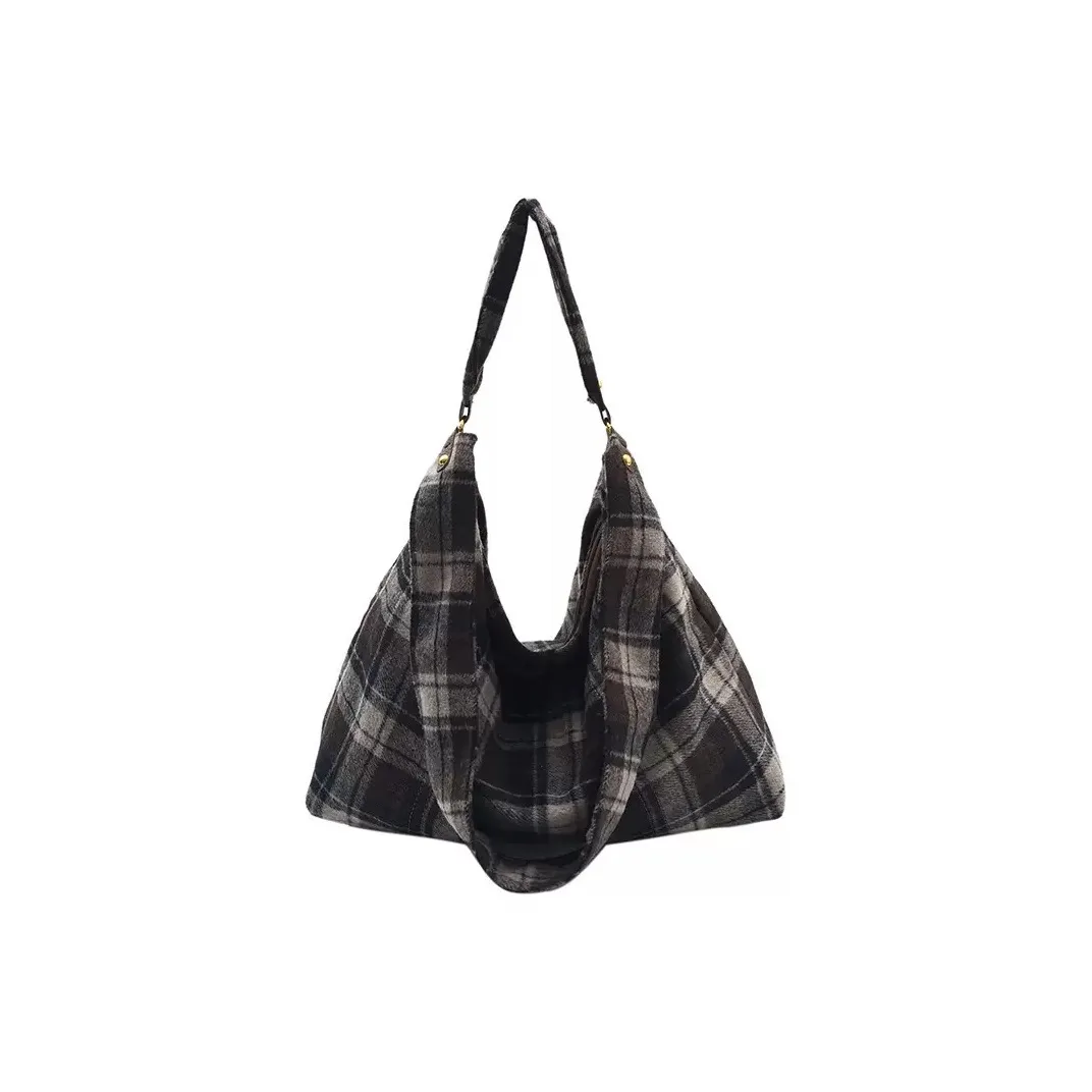 Younger Song Шерстяной Тоут Сумка Сумка через плечо Стандартная Женская Серый Коричневый