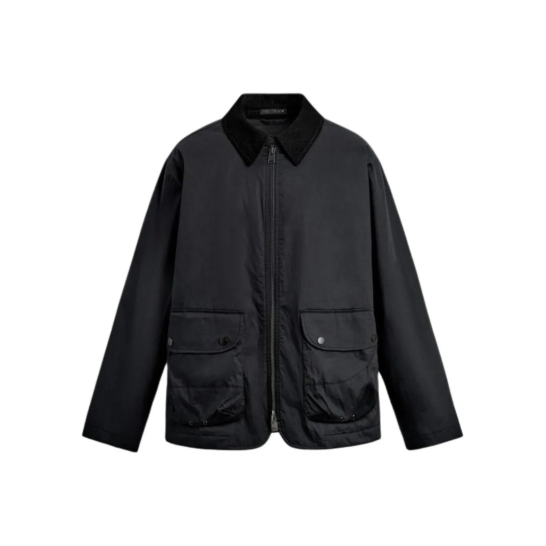 ZARA Темно-серый Мужской Парки