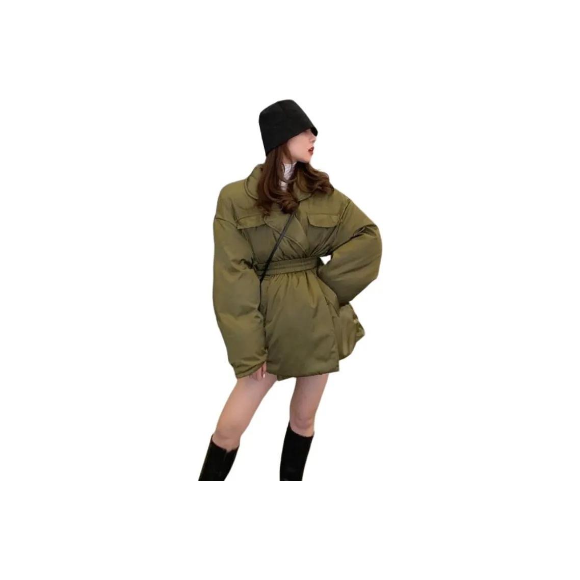AHRTB Армейский зеленый Женские пуховики
