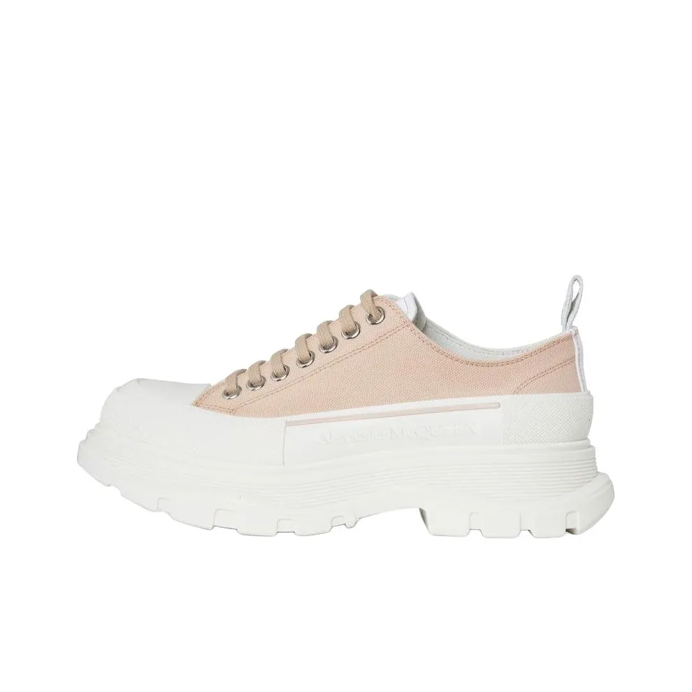 Alexander McQueen Tread Slick Canvas Shoes Women's Low Top Pink/White