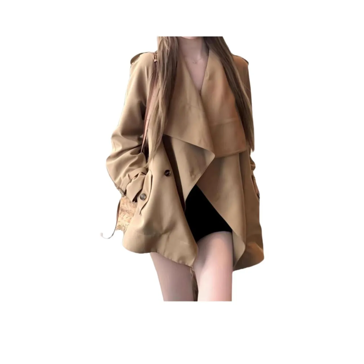 LANGQING Хаки [В наличии в магазине ACROSS THE] Унисекс Тренч