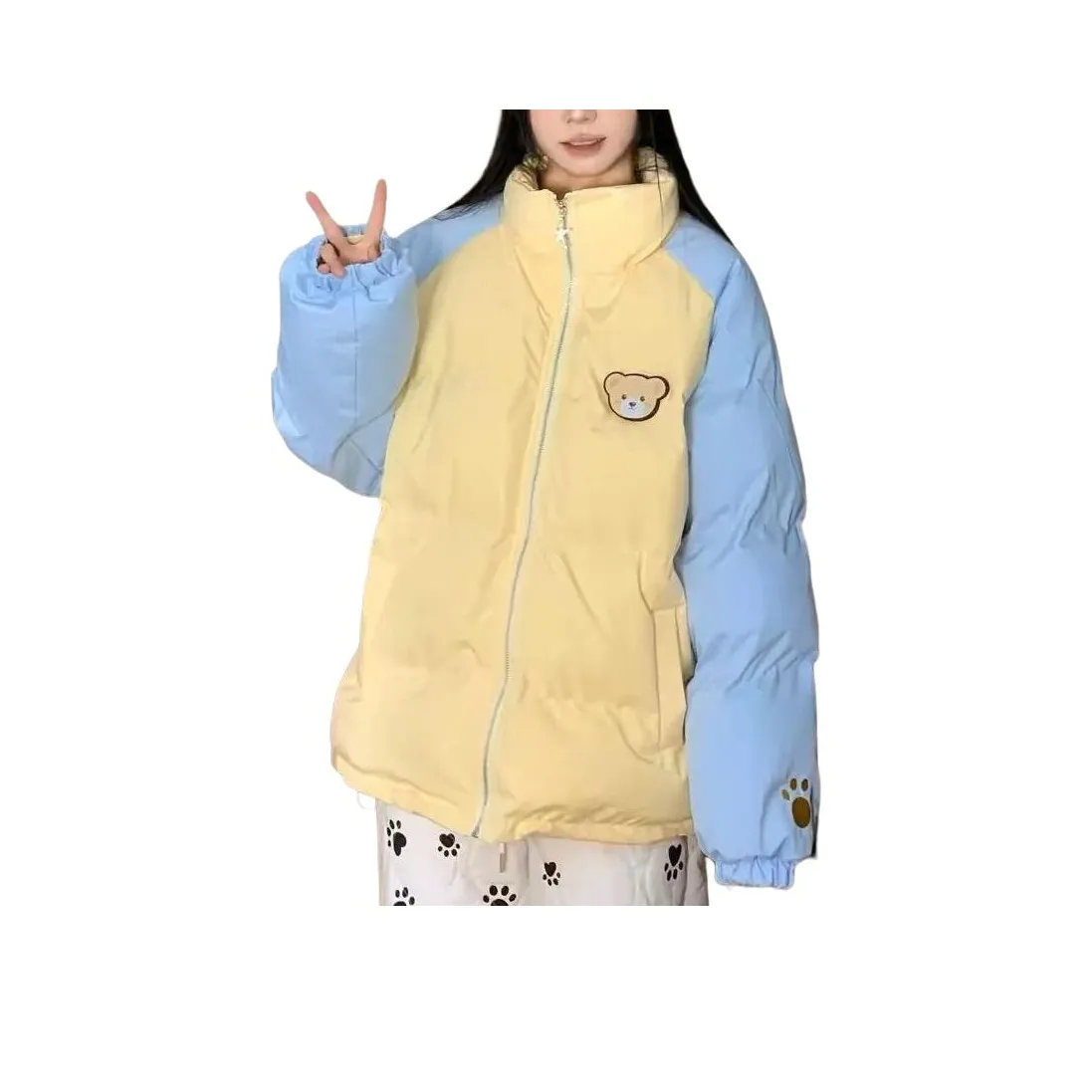 STYUW Жёлтый Синий Женские Пуховики