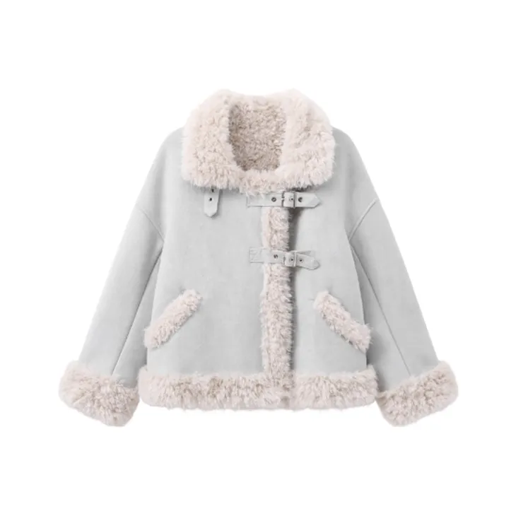 VKXOW Светло-синие женские бархатные куртки