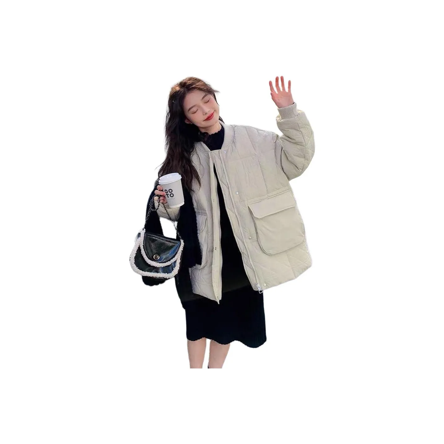 AHRTB Экрю Женские пуховики