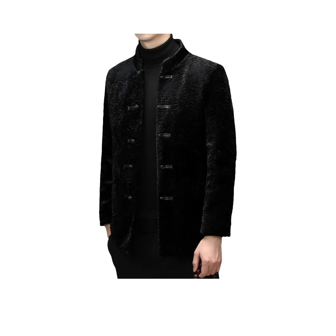 DKRVT Черный [Упаковка включена] Мужская меховая одежда