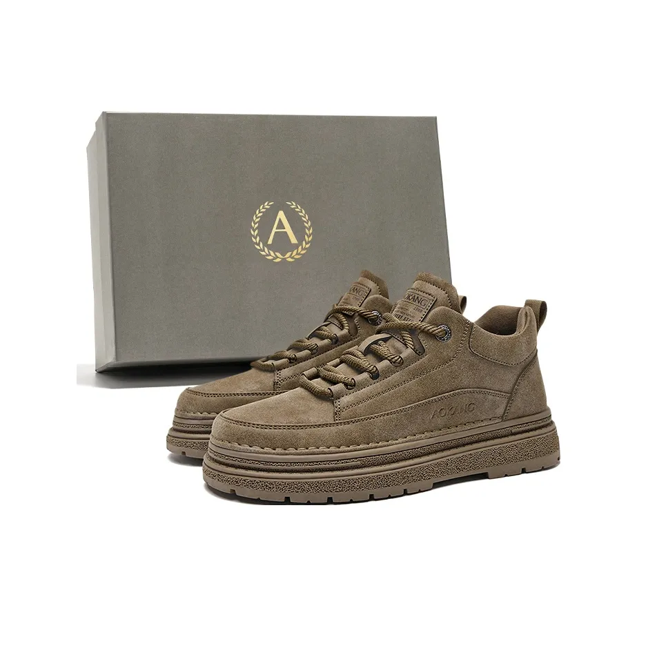 AOKANG Maillard Style Series Amber Streamline Коричневый Рабочая одежда Gorpcore Байкеры Ботинки Винтаж Короткий Martin Boot Мужской