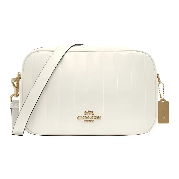 COACH Jes Quilted Кожа Camera Сумка Сумка через плечо Сумка на плечо Женская Белая