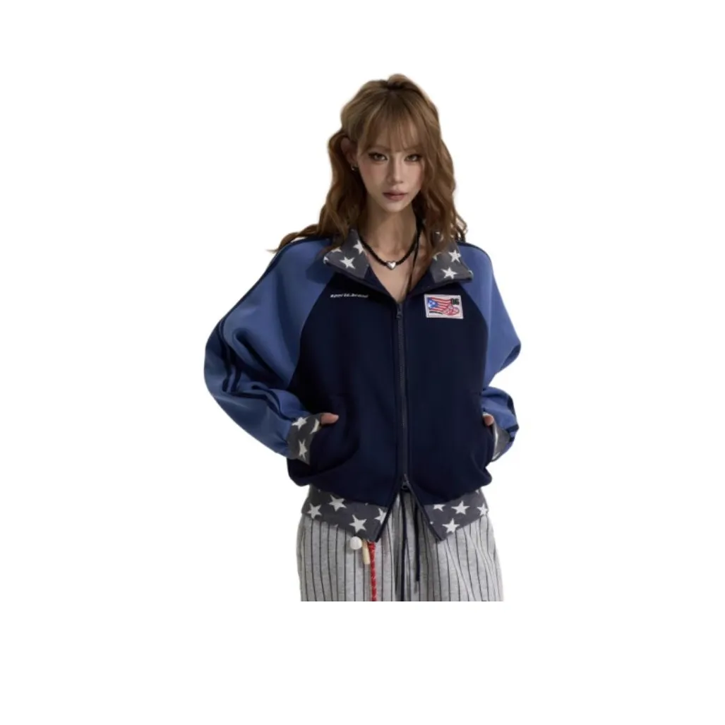 Mu Xiao Xin Синий С подарками MU Xiaoxin Бренд Наклеенный Женские Свитшоты