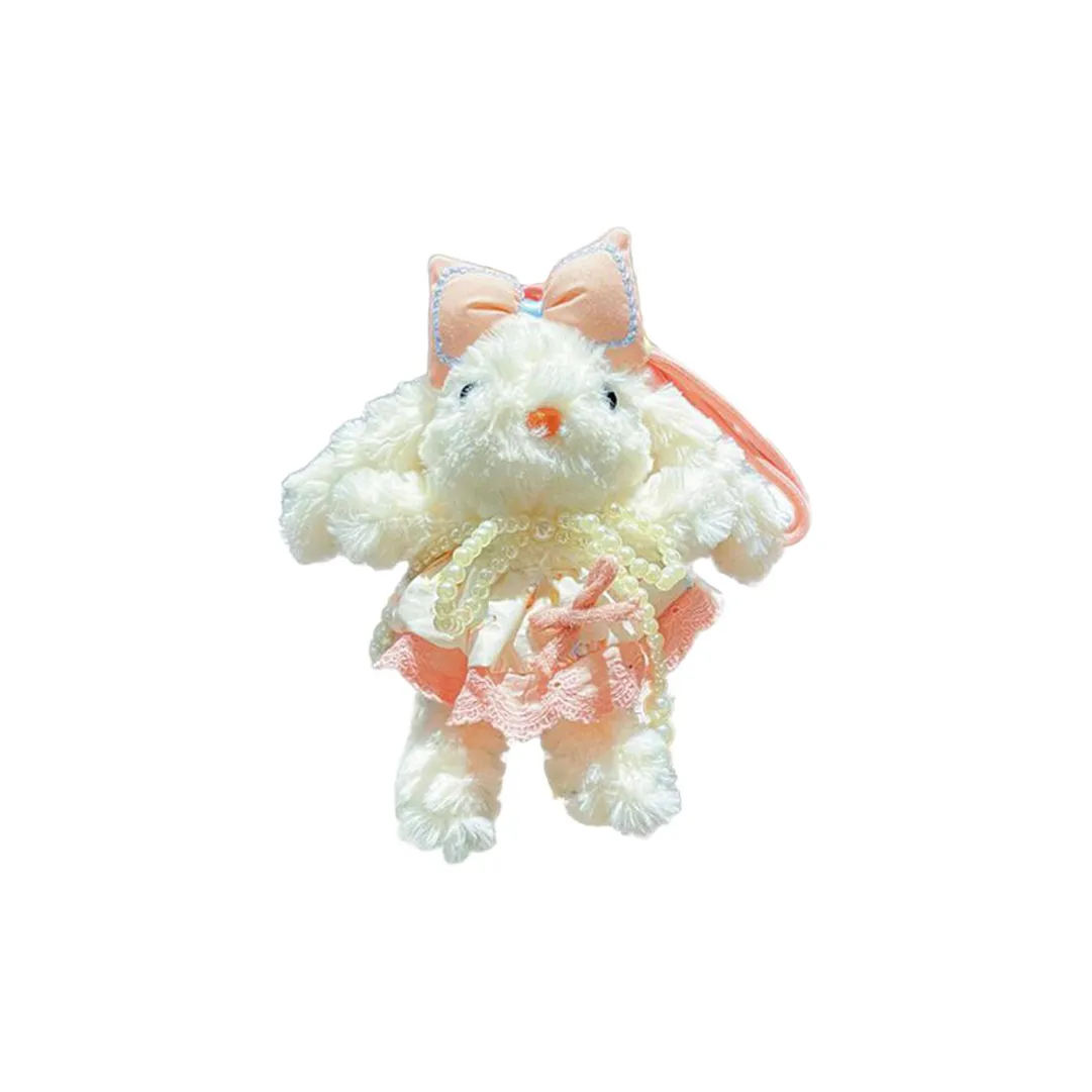 YUEMIXIONG Платье принцессы с длинными ушками кролика Брелок Cartoon Rabbit Плюшевый игрушка Женская сумка Плюшевый брелок 20 см Высота