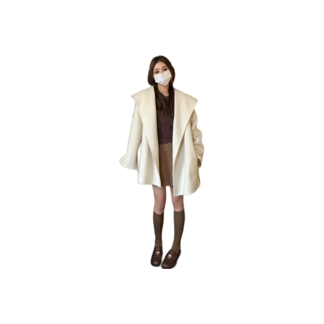 LANGQING Ecru Free Wangqing Brand Sticker Unisex Trench LANGQING Экрю Бесплатно Wangqing Бренд Наклейка Унисекс Тренч