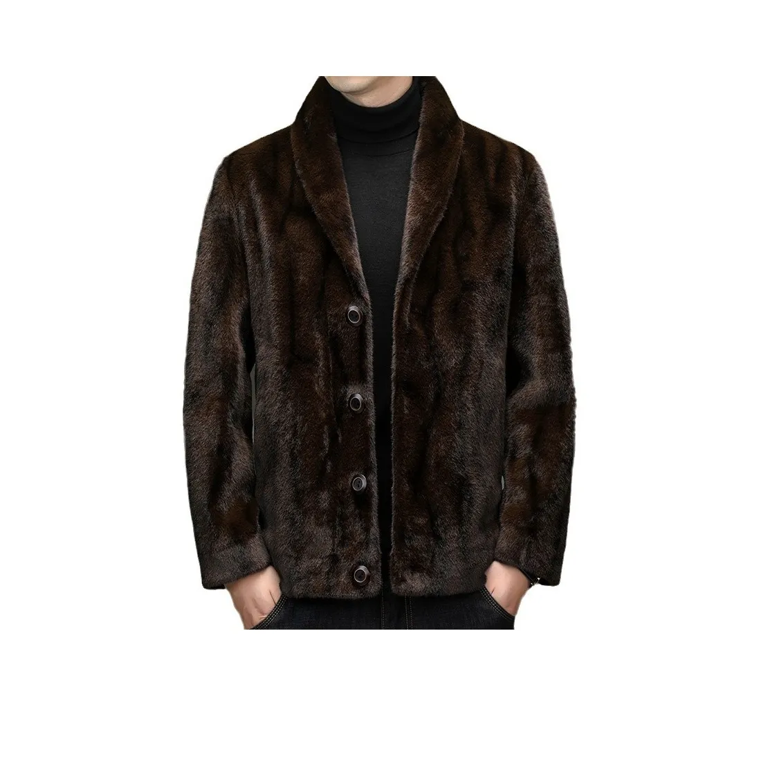 DKRVT Коричневый [Упаковка] Мужская меховая одежда