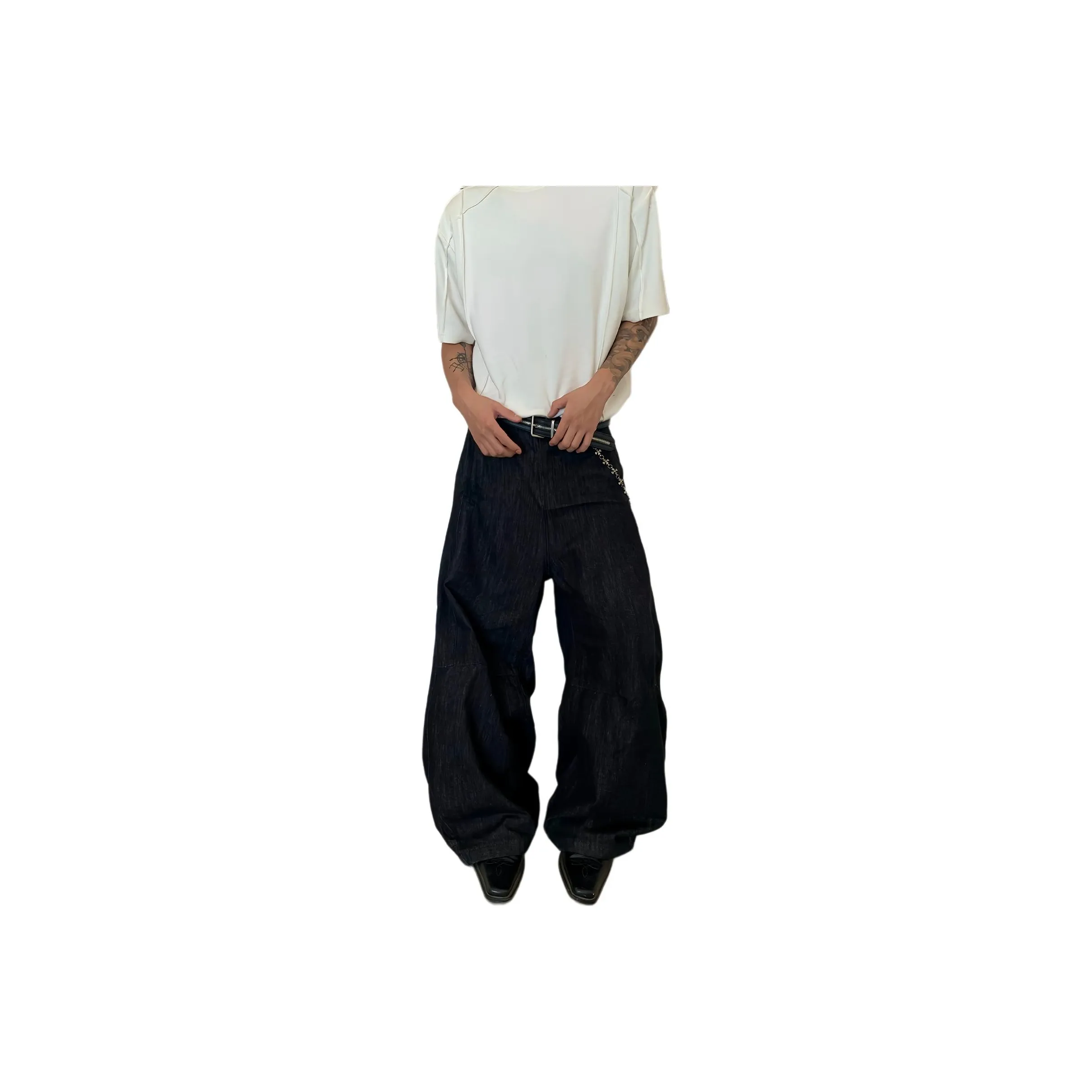 PISYPOX Черные Унисекс Джинсы