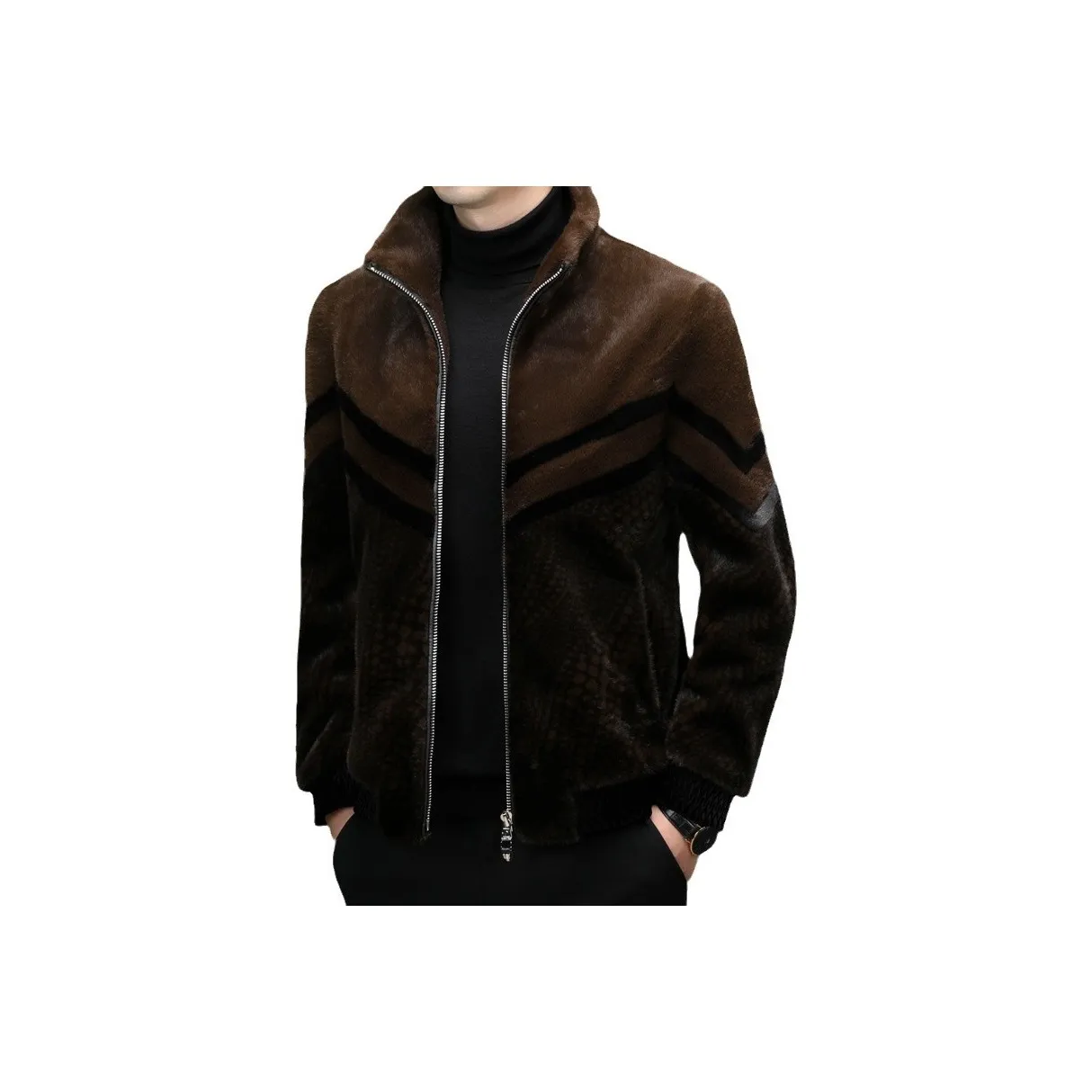 DKRVT Коричневый [Упаковка] Мужская меховая одежда