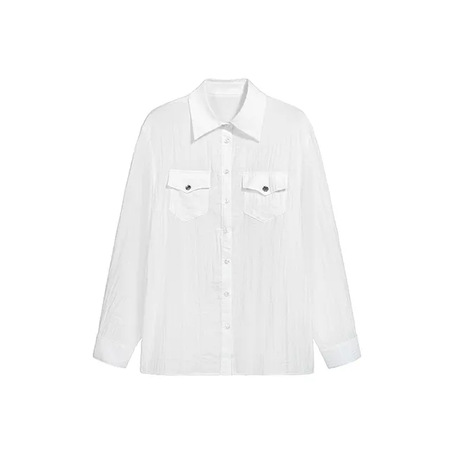 SNZX Белый Бамбук Тенсел Рубашка Женская Рубашка