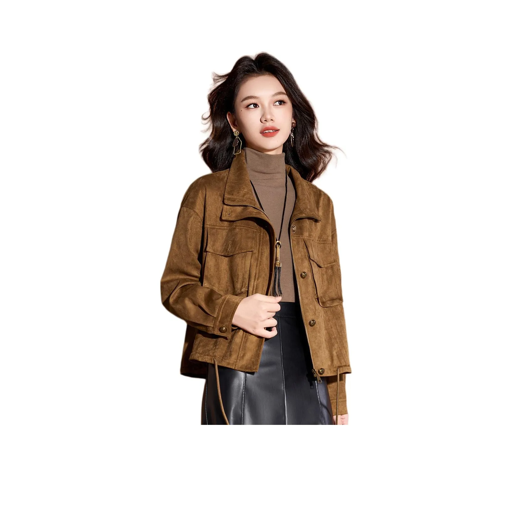 MEILANNI Коричневый Женский Короткий Пальто