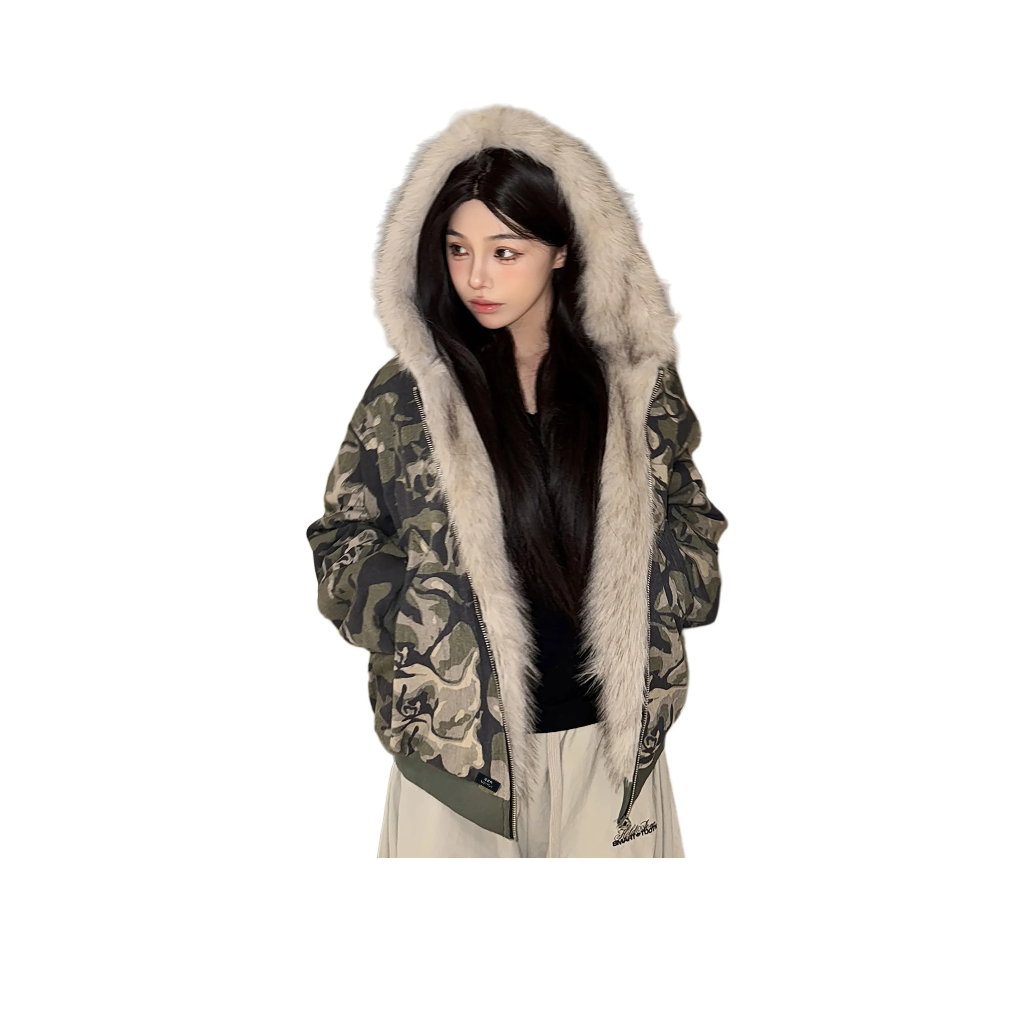 XUBAIHUO Камуфляж Унисекс Пуховики