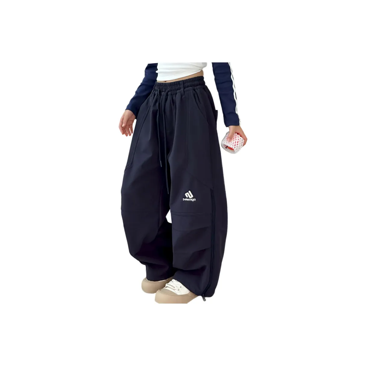 YUGUOGUO Темно-синие школьные брюки карго