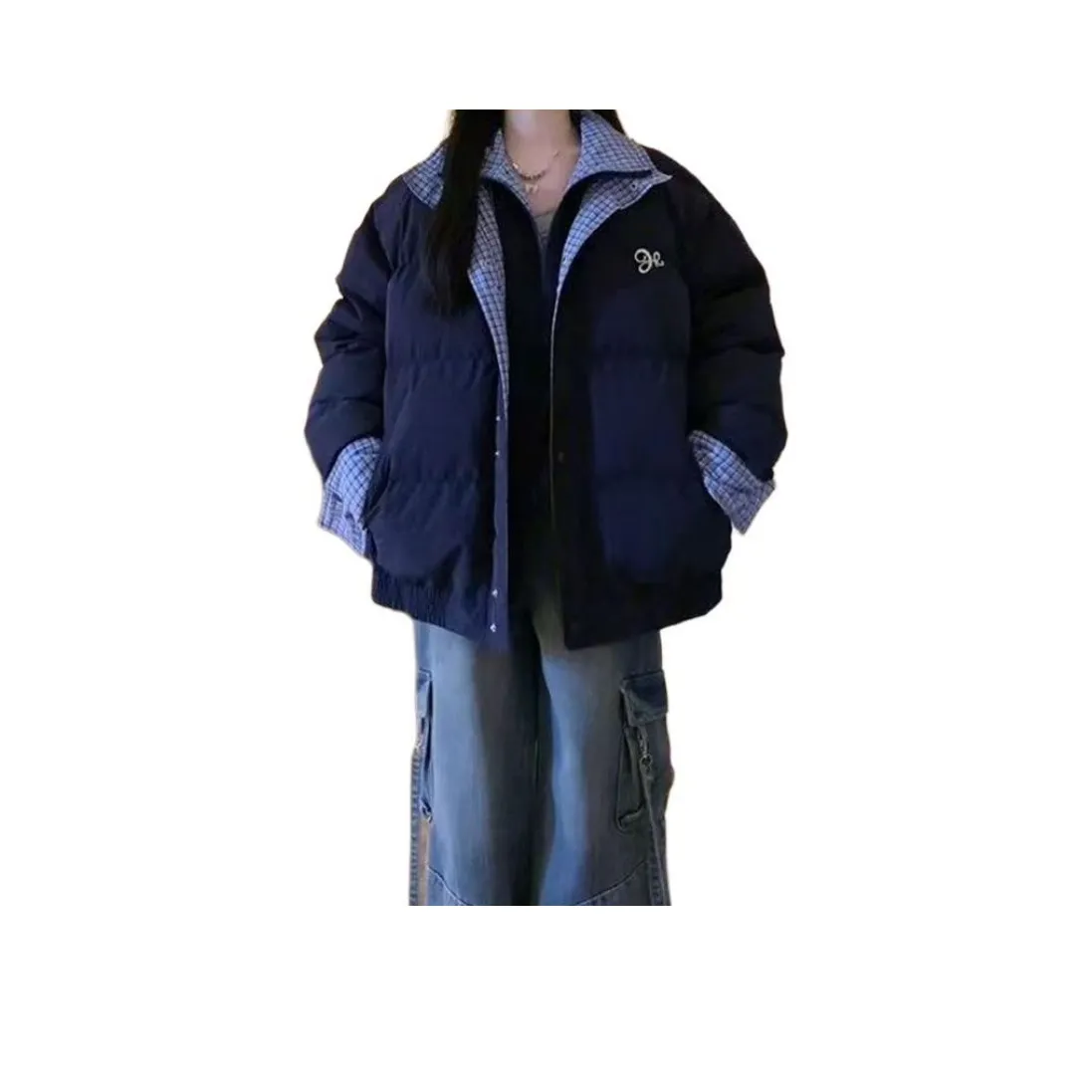 STYUW Темно-синий женский пуховик