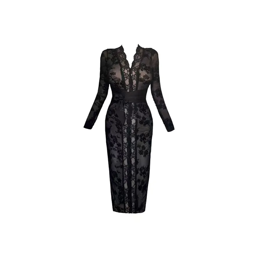 Frustration Garden Длинное платье с длинными рукавами женское