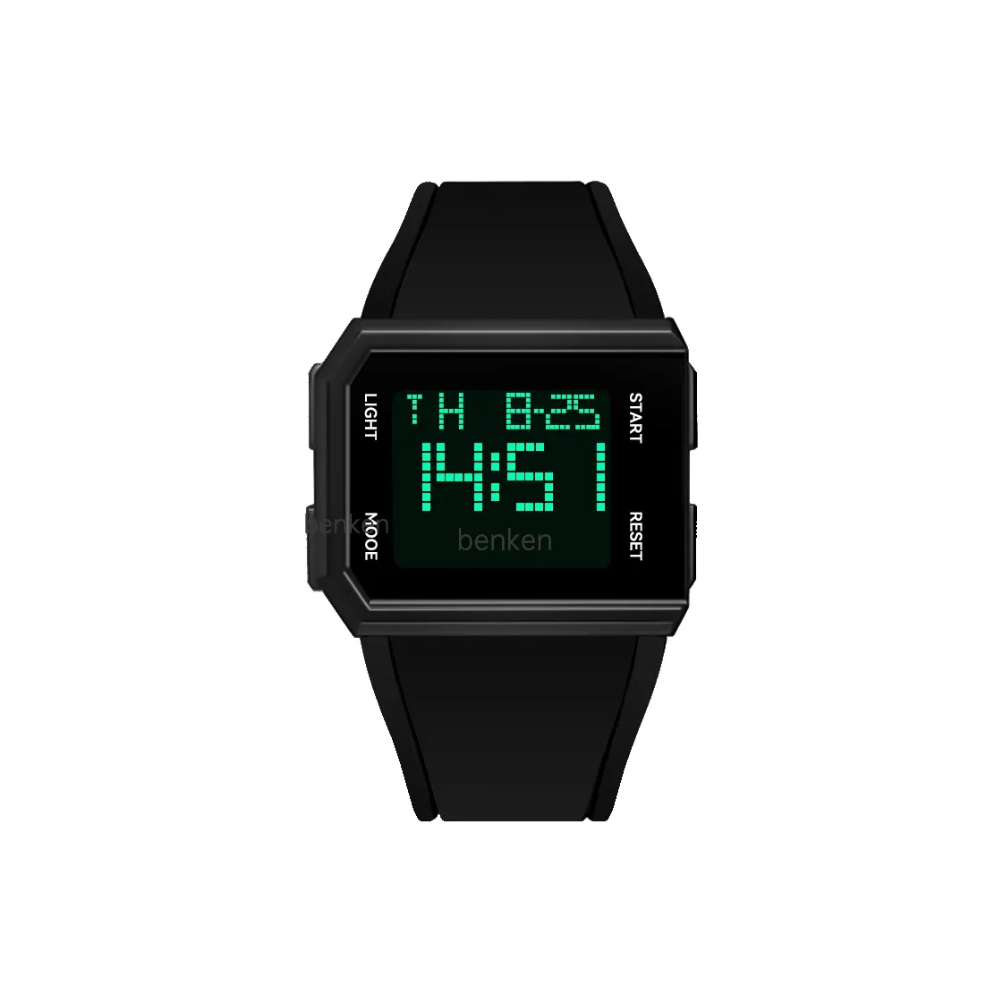BENKEN Маленький Квадратный Таблицу Электронные Механические Часы Унисекс Черный Циферблат